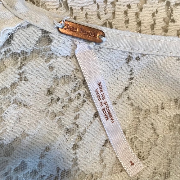 Free People Ivory Eyelash Lace Shift Mini Dress 4 - Picture 7 of 9